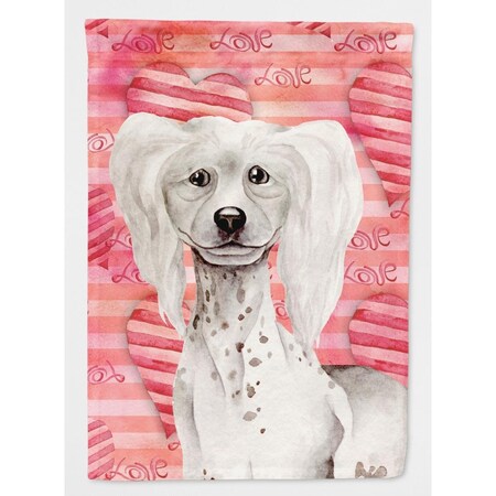 Carolines Treasures Chinese Crested Love Flag Canvas - House Size CK1394CHF